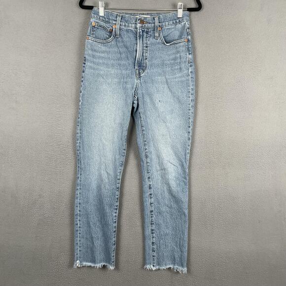 Madewell Denim - Madewell The Perfect Vintage Jean Womens 27 High Rise Straight Raw Hem Jeans